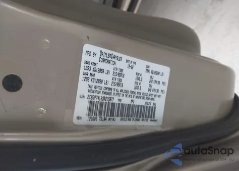 2003 Chrysler Town & Country Ex из США, поврежденный, VIN 2C8GP74L03R215877